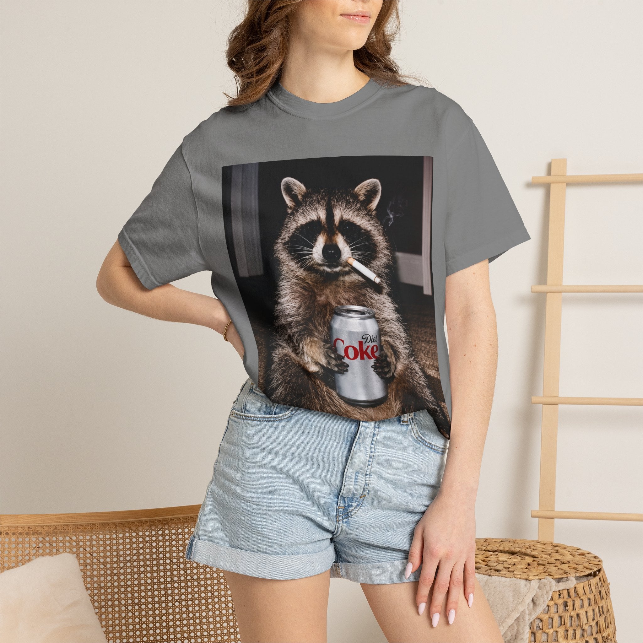 Raccoon T-Shirt – Smoking Trash Panda Graphic Tee