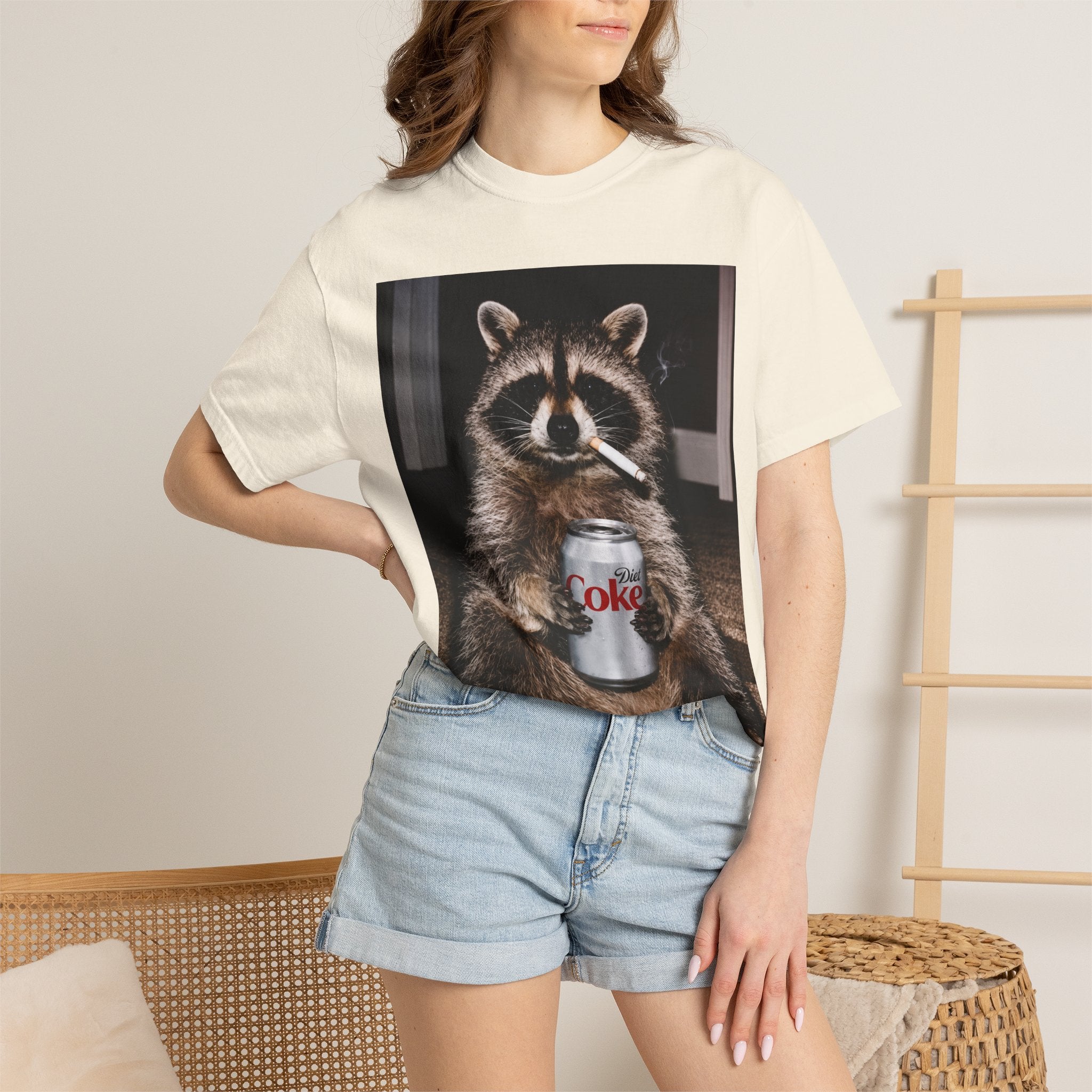 Raccoon T-Shirt – Smoking Trash Panda Graphic Tee