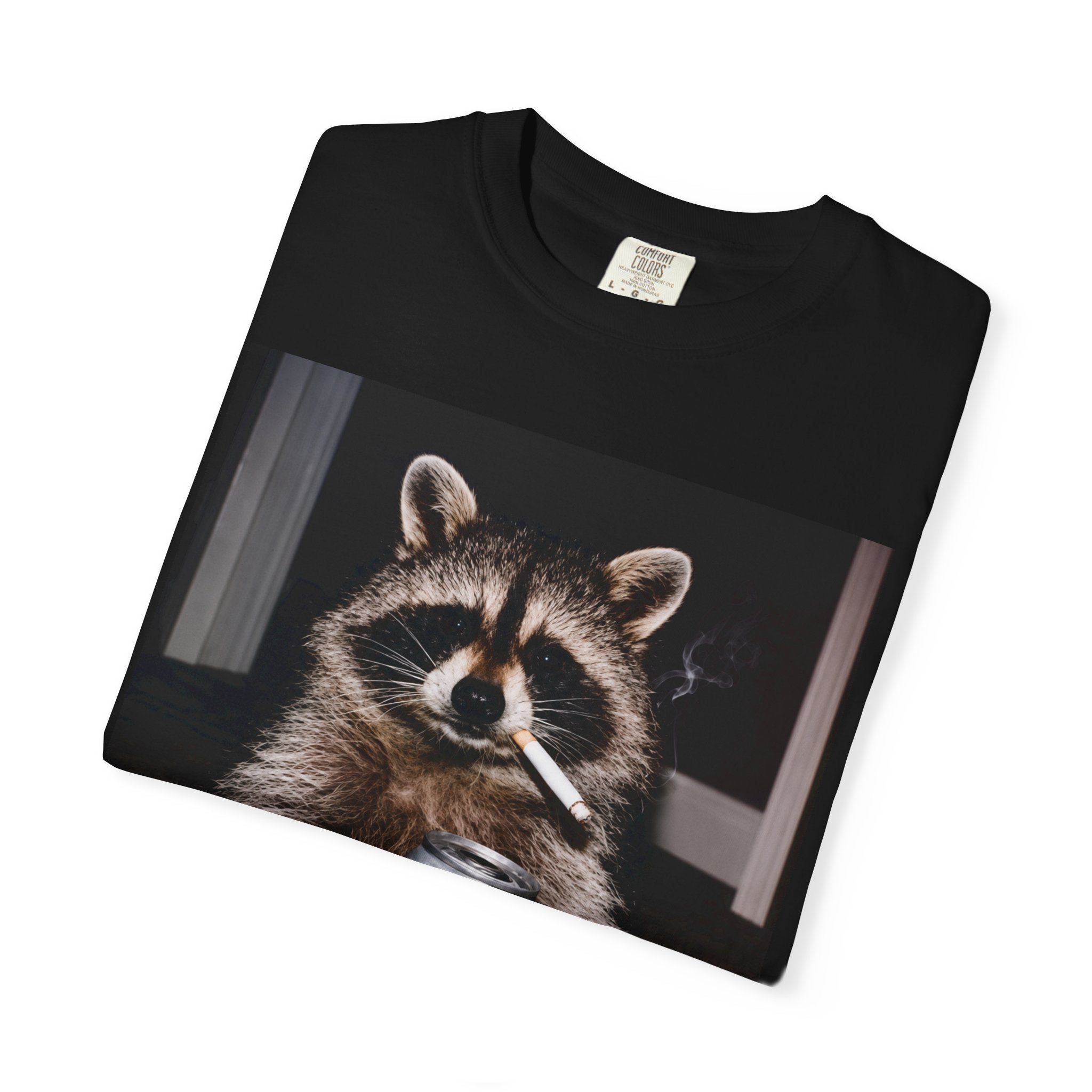 Raccoon T-Shirt – Smoking Trash Panda Graphic Tee