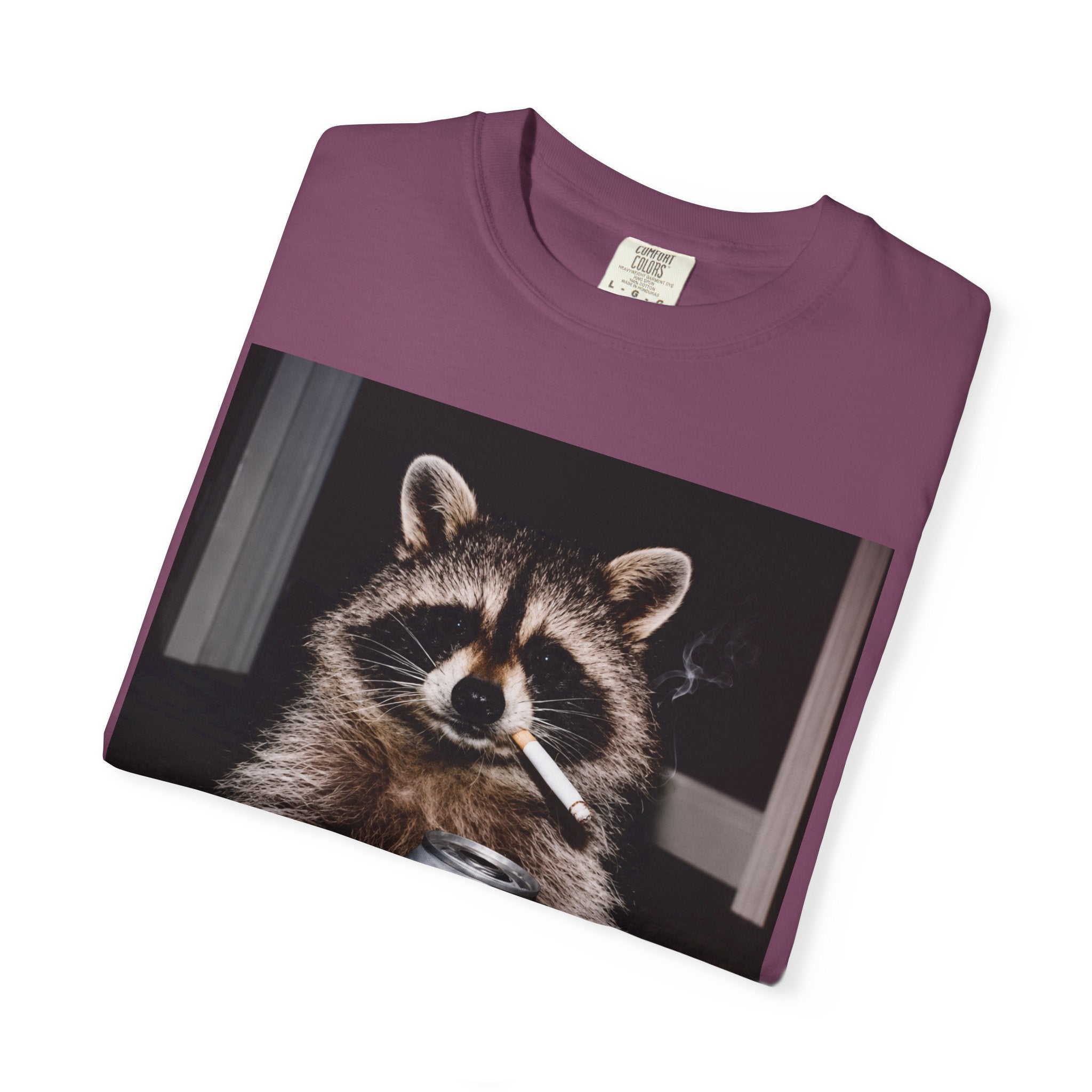 Raccoon T-Shirt – Smoking Trash Panda Graphic Tee